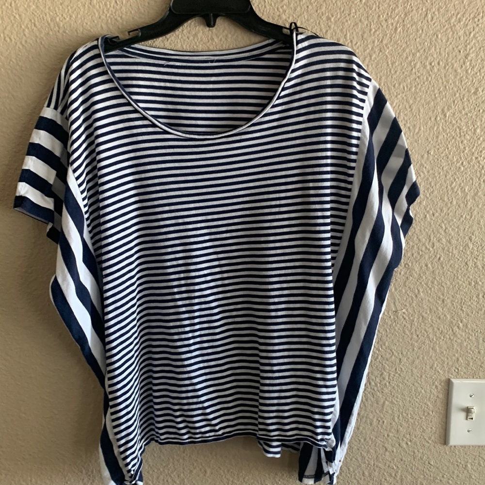 Michael Kors Blue and White Stripes Tee Shirt XL